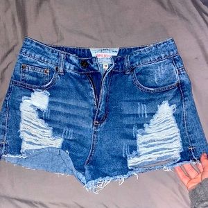 Size 9, Hot Kiss Ripped Jean Shorts